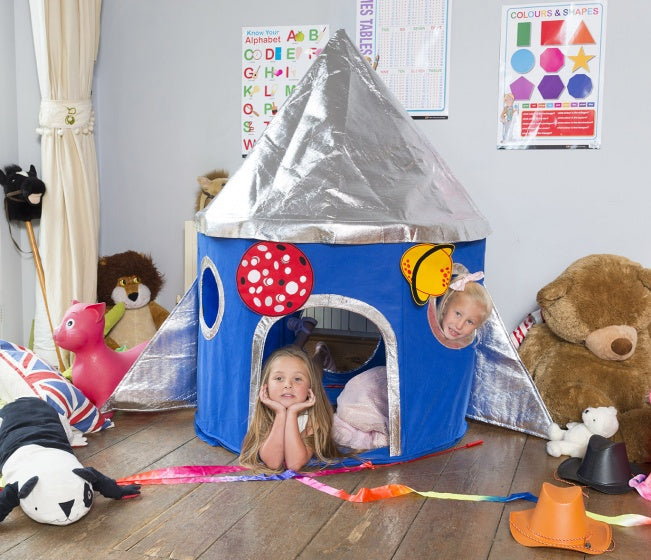speeltent Raket 142 x 142 cm blauw