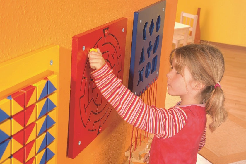wandspel Doolhof junior 40 cm hout rood