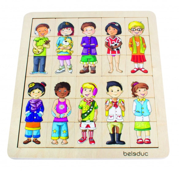 houten legpuzzel match & mix kinderen 30 stuks