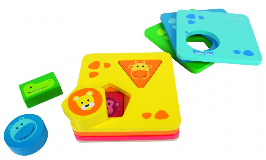 vormenpuzzel Safaridieren junior hout 11 stukjes