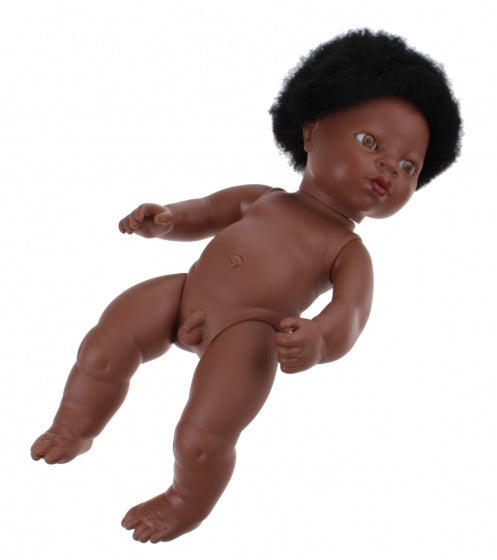 babypop zonder kleren Newborn Afrikaans 38 cm jongen