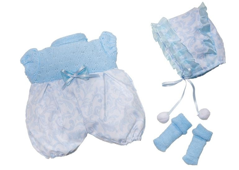 kledingset babypop 30 cm blauw