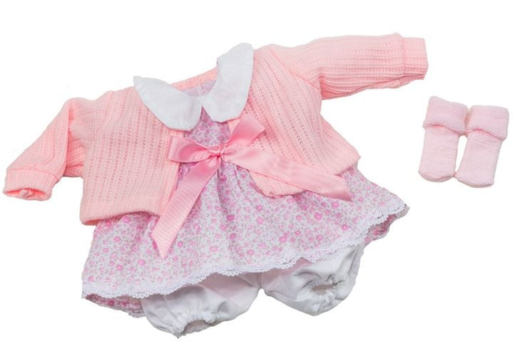 kledingset babypop 30 cm lichtroze