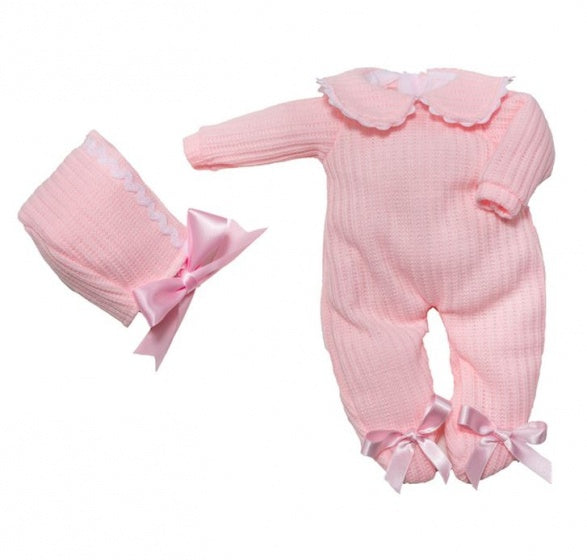 kledingset babypop 30 cm roze