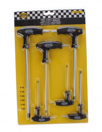 torxset T10-T15-T20-T25-T30-T40 zwart/zilver 6-delig