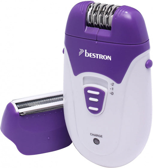 epilator oplaadbaar dames wit/paars 4-delig