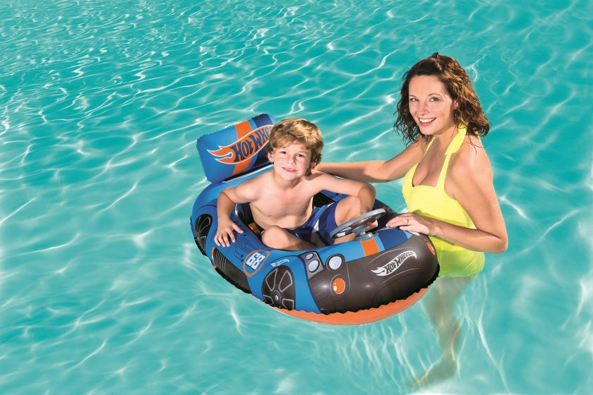 opblaasboot Hot Wheels 112 x 71 cm blauw/oranje