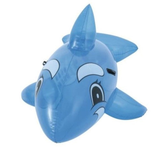 opblaasdier orka transparant 148 cm blauw