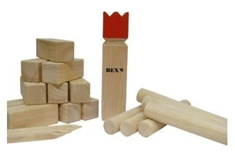 Kubb Viking Original Rode Koning Rubberhout