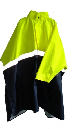 Regenjas Met Handwarmers Unisex Geel / Blauw Maat XXL