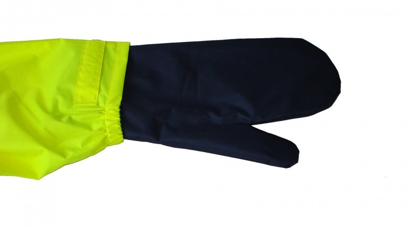 Regenjas Met Handwarmers Unisex Geel / Blauw Maat XXL
