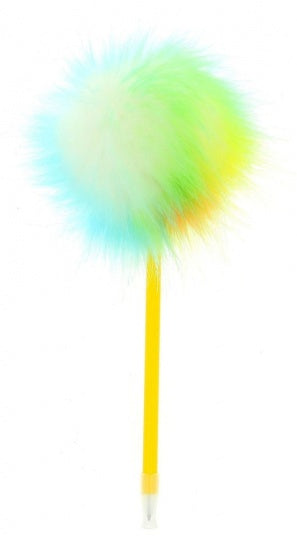 balpen pompom rainbow 20 cm geel