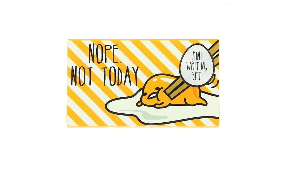 minischrijfset Gudetama geel 12x2