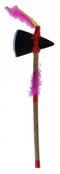 indianenbijl 38 cm roze/gele veren