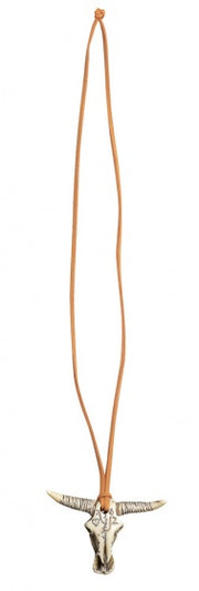 ketting Bull unisex 28 cm zilver/bruin