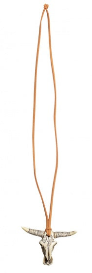 ketting Bull unisex 28 cm zilver/bruin