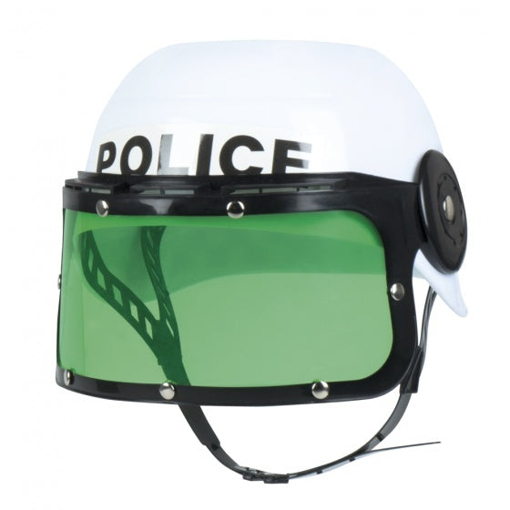 politiehelm jongen wit/groen