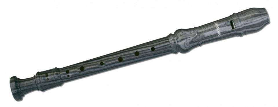 Blokfluit barok in zak 33 cm zwart