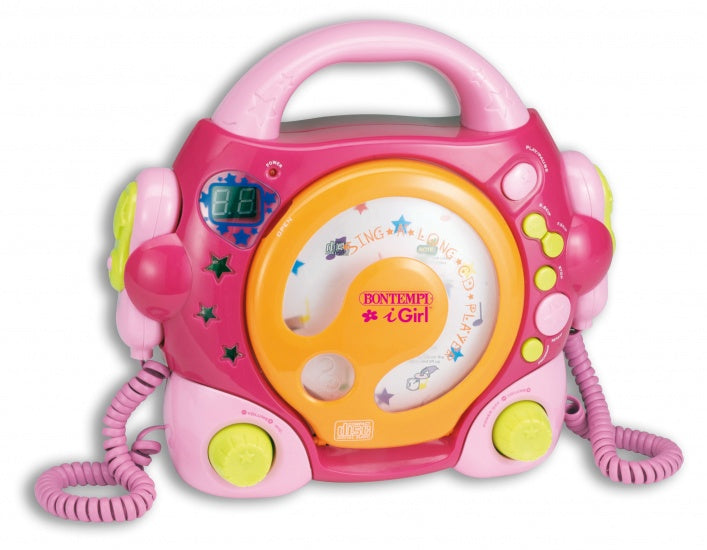 CD-speler met Microfoons Roze