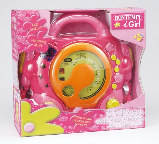 CD-speler met Microfoons Roze