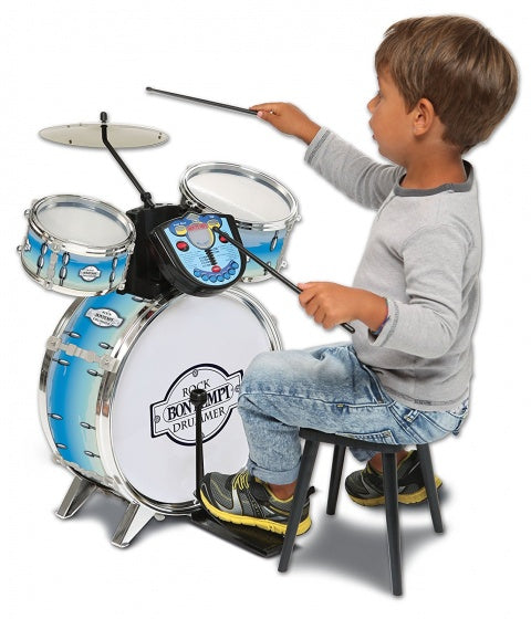 drumstel RockDrummer met tutor 4-delig blauw