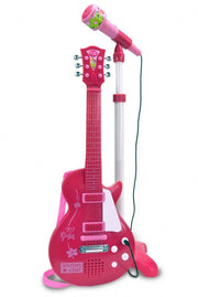 elektronische rockgitaar met microfoon 112 cm roze