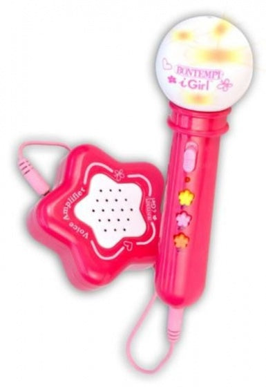 Microfoon I Girl met versterker karaoke roze