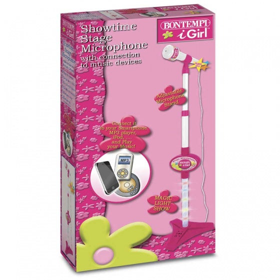 microfoon iGirl met lichteffect meisjes 35 cm wit/roze