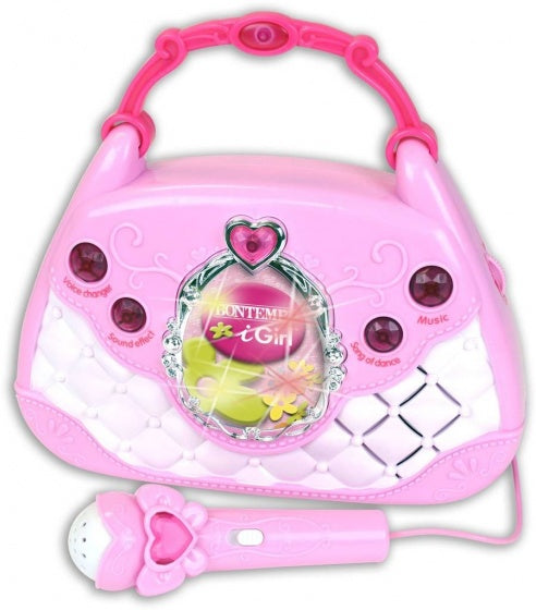 muziektasje met microfoon meisjes 35 cm roze