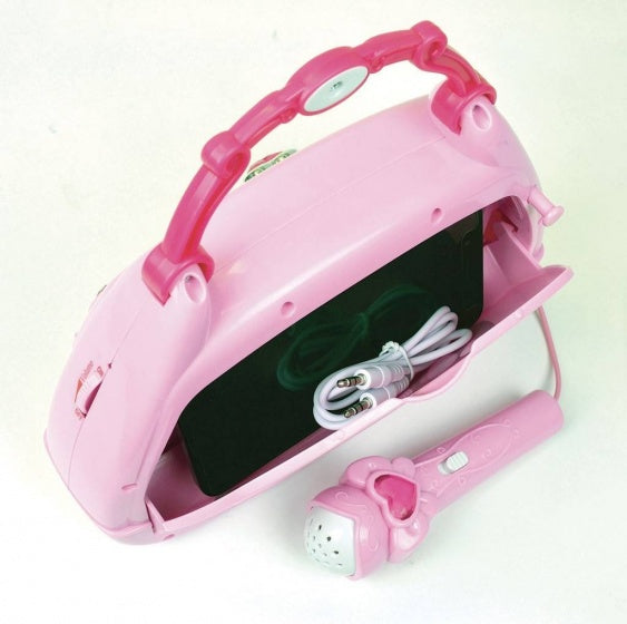 muziektasje met microfoon meisjes 35 cm roze