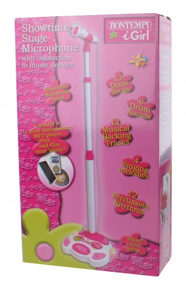 podiummicrofoon iGirl meisjes 25 cm wit/roze