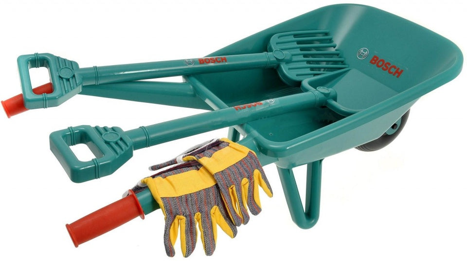 Bosch kruiwagen met tuingereedschap groen 71 cm 4-delig