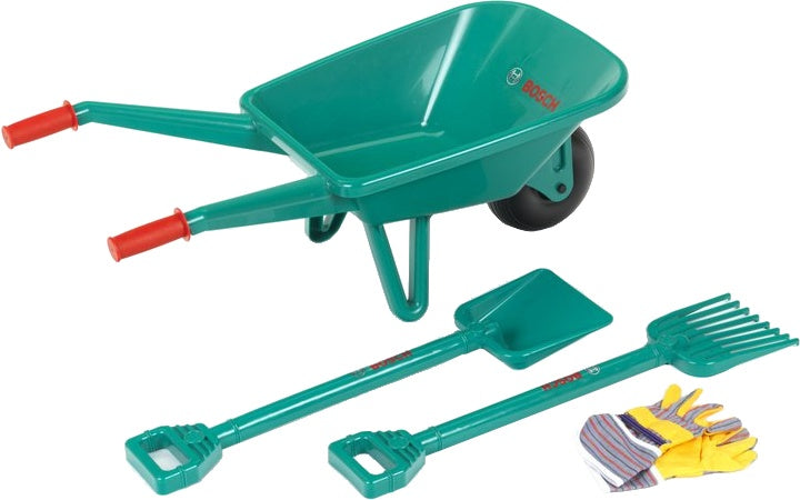 Bosch kruiwagen met tuingereedschap groen 71 cm 4-delig