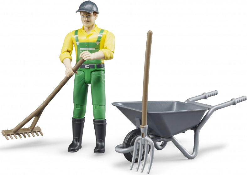 gemeentewerker met accessoires groen 4-delig