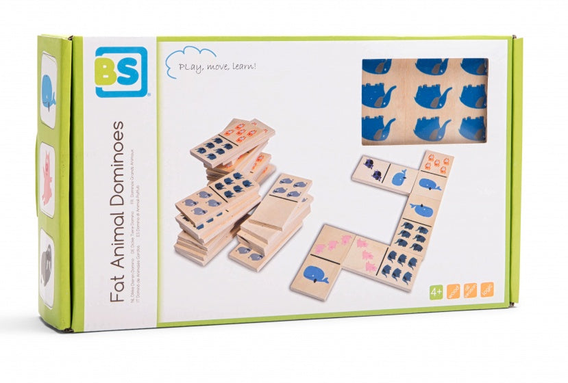 dikke dieren domino hout 24-delig