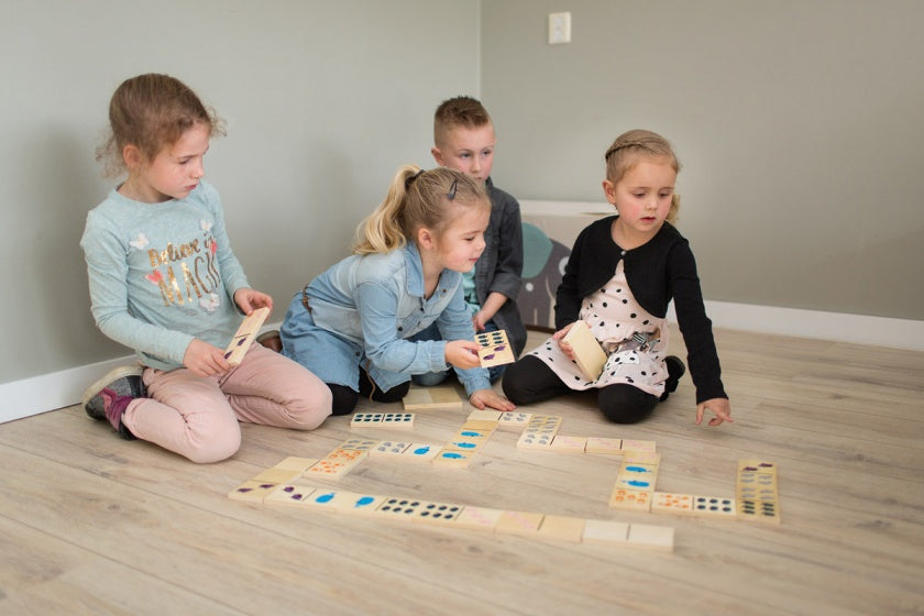 dikke dieren domino hout 24-delig