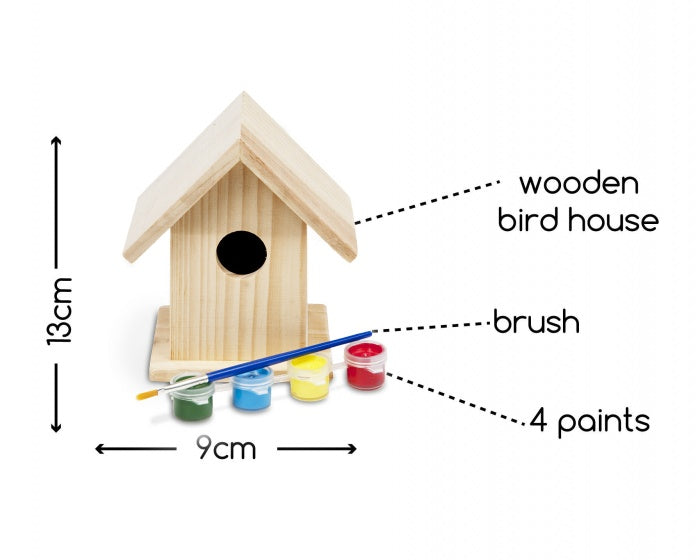 houten vogelhuisje schilderen 6-delig
