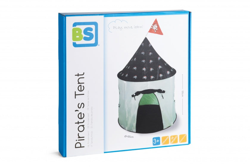 speeltent piraat Ø105 cm wit/zwart