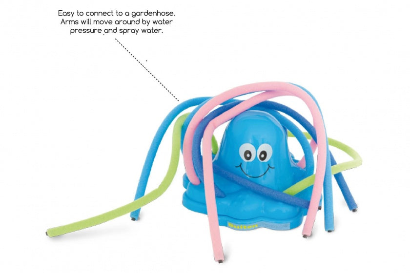 watersproeier octopus 20 cm blauw