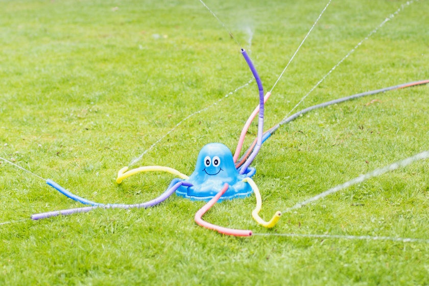watersproeier octopus 20 cm blauw