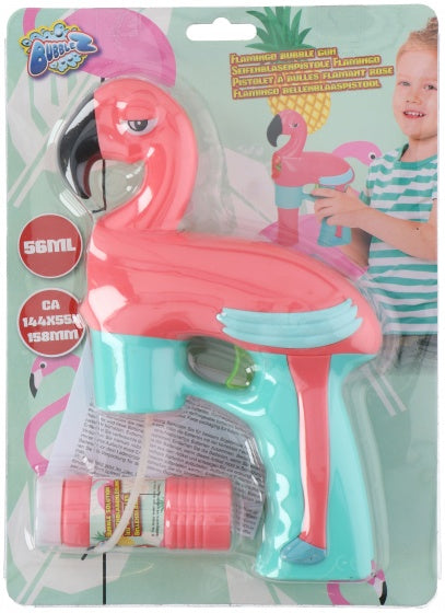 bellenblaaspistool flamingo licht en geluid 23 cm roze