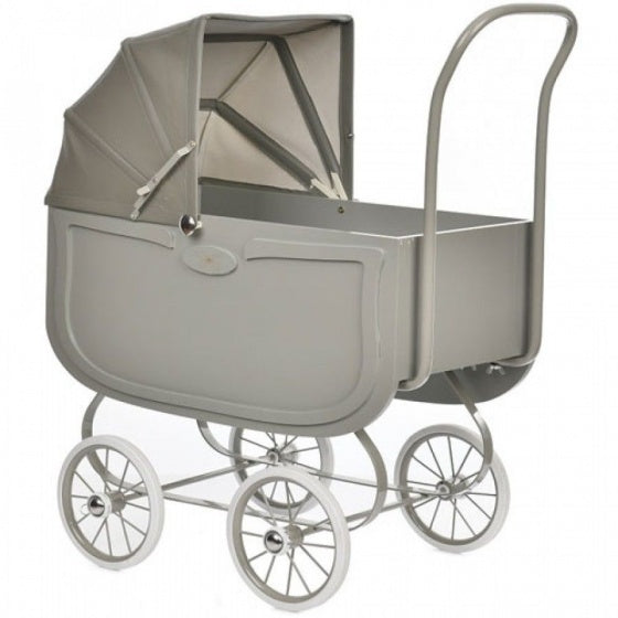 vintage poppenwagen grijs 64 cm