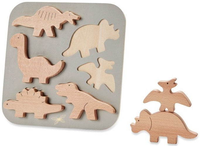 vormenpuzzel Dinosaurussen junior hout 6 stukjes
