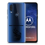 Motorola One Vision Silicone-hoesje Gun Don&apos;t Touch My Phone