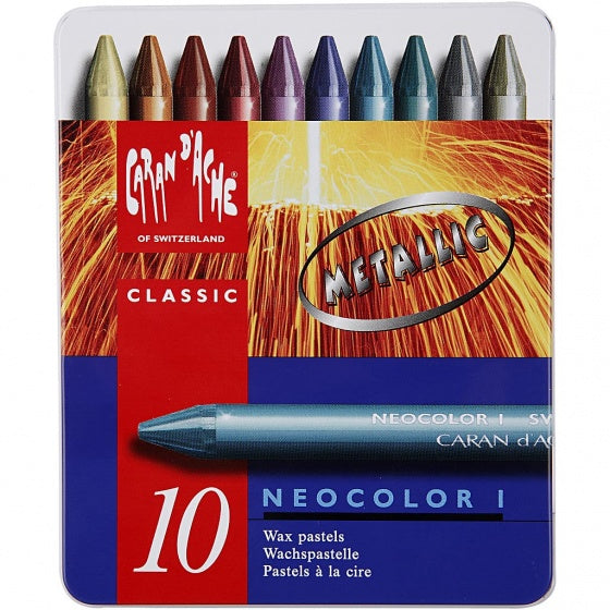 Neocolor I caran d'Ache Neocolor metallic waskrijten 10 stuks