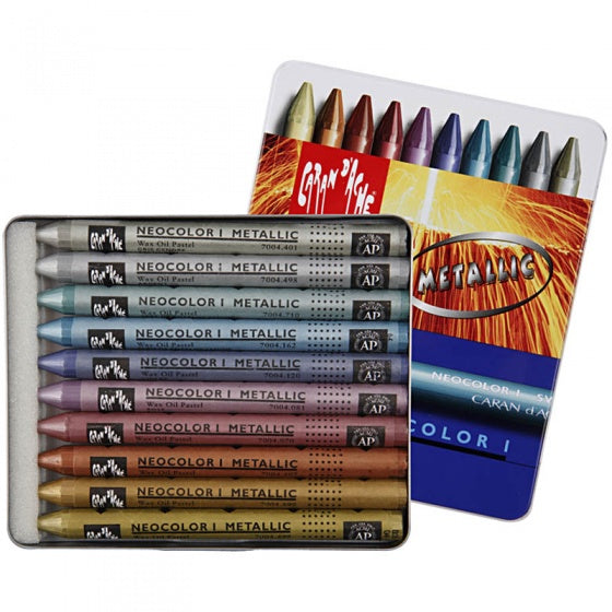 Neocolor I caran d'Ache Neocolor metallic waskrijten 10 stuks