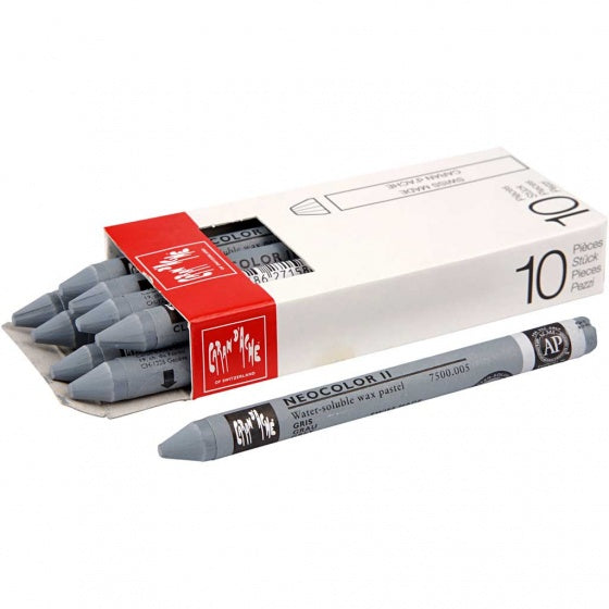 waskrijt Neocolor II donkergrijs 10 stuks