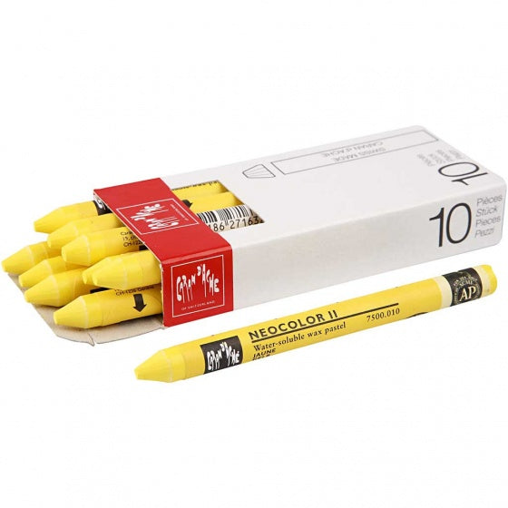 waskrijt Neocolor II geel 10 stuks