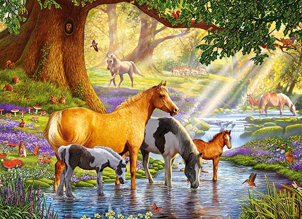 legpuzzel Horses by the stream 300 stukjes