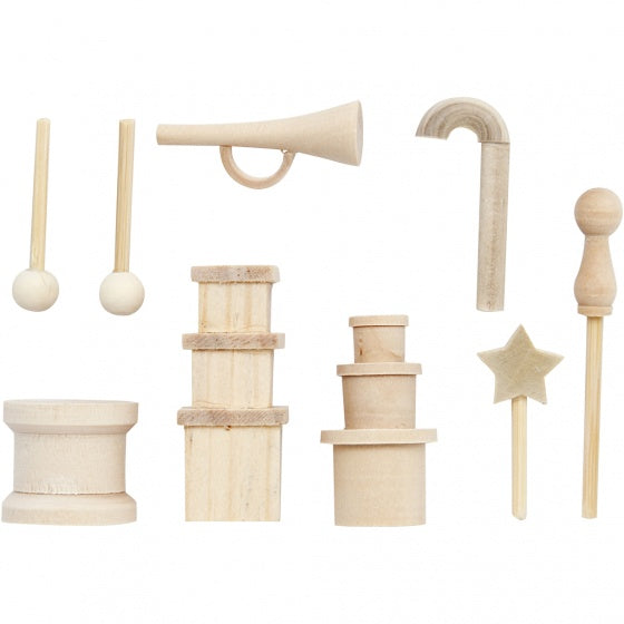 kleine accessoires lichtbruin 5 cm 9 stuks